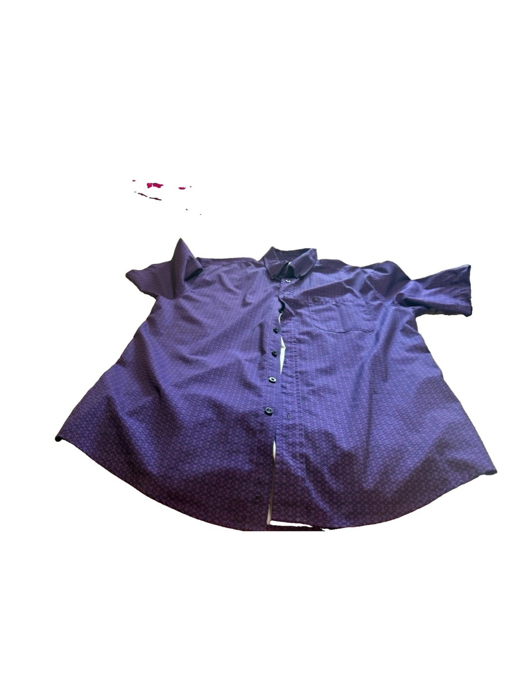 Cinch Mens Purple Geometric Cotton Woven Short Sleeve Button Up Shirt! XL
